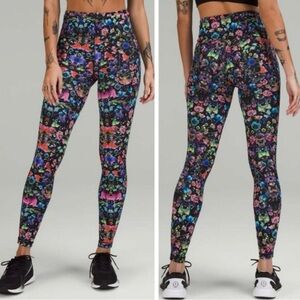 Lululemon Swift Speed High-Rise Tight 28" In Flowerscope Black Multi Size 0